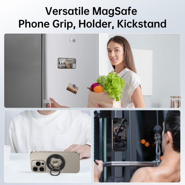 SYNCWIRE Magnetic Phone Ring Holder for MagSafe, 360° Rotation Cell Phone Grip Stand Finger Ring Kickstand Two-Sided Magnet Compatible with iPhone 17 Pro Max 16 15 14 13 12 MagSafe Accessories - Image 7