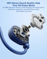 Mehomeli Kid Headphones for School, Air Conduction Open Ear Headphones, 3.5mm Jack Wired Cord, Ultra-Comfort, Ergonomic and Lightweight Design Perfect for School and Outdoor Activities-Blue - Image 2