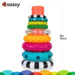 Sassy Stacks of Circles Stacking Ring STEM Learning Toy, Age 6+ Months, Multi, 9 Piece Set - Image 6