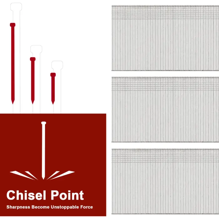 DEWBIN 18 Gauge Brad Nails, 1000 Counts 2-inch 18 GA Brad Nails, Galvanized Nails for Nail Gun, Finishing Nail Gun Nails for Pneumatic, Electric Brad Nailer Gun - Image 4