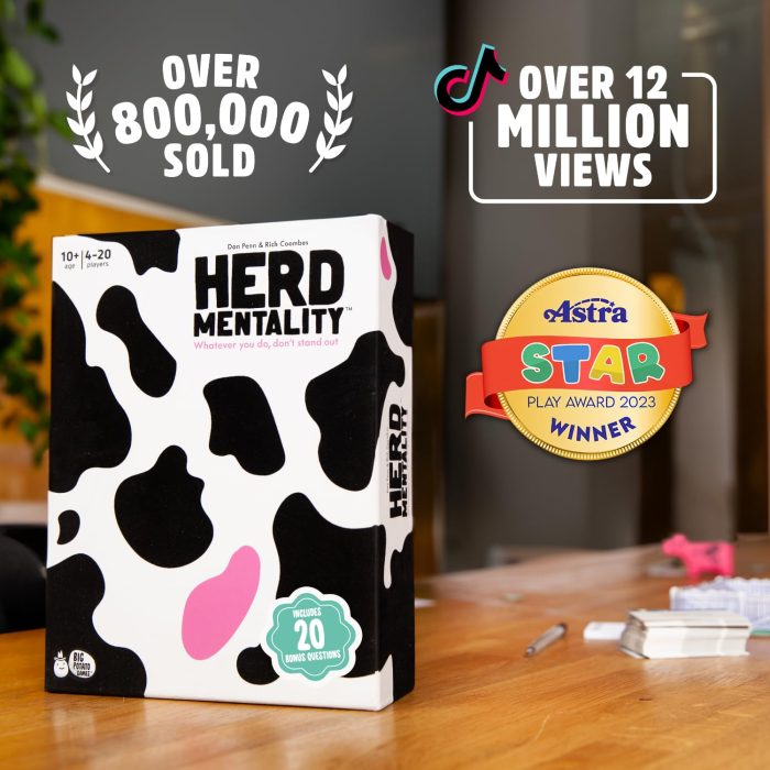 Herd Mentality: Udderly Funny Family Board Game | Easy & Fun for Big Groups of 4-20 Players | Includes 20 Extra Exclusive Questions - Image 2