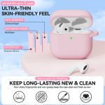 for AirPods 4 Case Pink with Cleaner Kit, TNSNK Soft Silicone Airpod 4 Case Compatible with Apple Airpods 4th Generation 2024 Case Cover with Keychain for Women Girly, Anti-Scratch, Drop Protection - Image 2