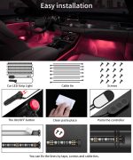 Govee Car LED Lights, Smart Car Interior Lights with App Control, RGB Lights with DIY Mode and Music Mode, 2 Lines Design LED Lights for Cars with Car Charger, 12V - Image 3
