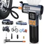 Gardon Tire Inflator Portable Air Compressor - 8 in 1 Air Pump, Window Breaker, Seatbelt Cutter, Ball Pump, Bike Pump, Digital Tire Pressure Gauge, SOS, Flashlight, Tech Gadgets Car Accessories