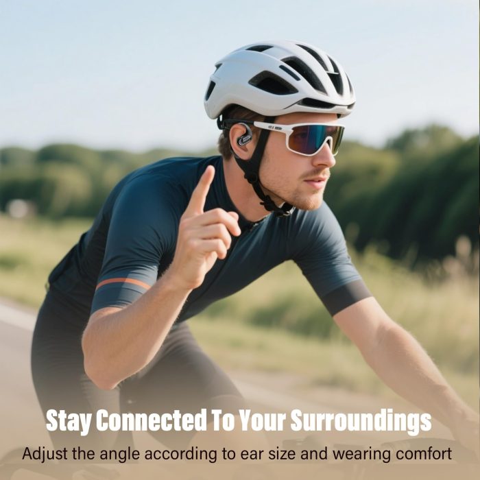 Open Ear Headphones, Bluetooth 5.4 Headphones Sports, Premium Sound with HD Mic Wireless Earbuds, 48H Playtime LED Power Display Ear Buds, IPX7 Lightweight Comfort Earphones for Running, Working - Image 6