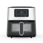Cuisinart Air Fryer, 6-Quart Basket Large Fryer with 5 Cooking Functions to Roast, Bake, Broil, Air Fry and Keep Warm, 5 Airfryer Presets, Dishwasher-Safe Parts, AIR-200NAS, Stainless Steel & Black