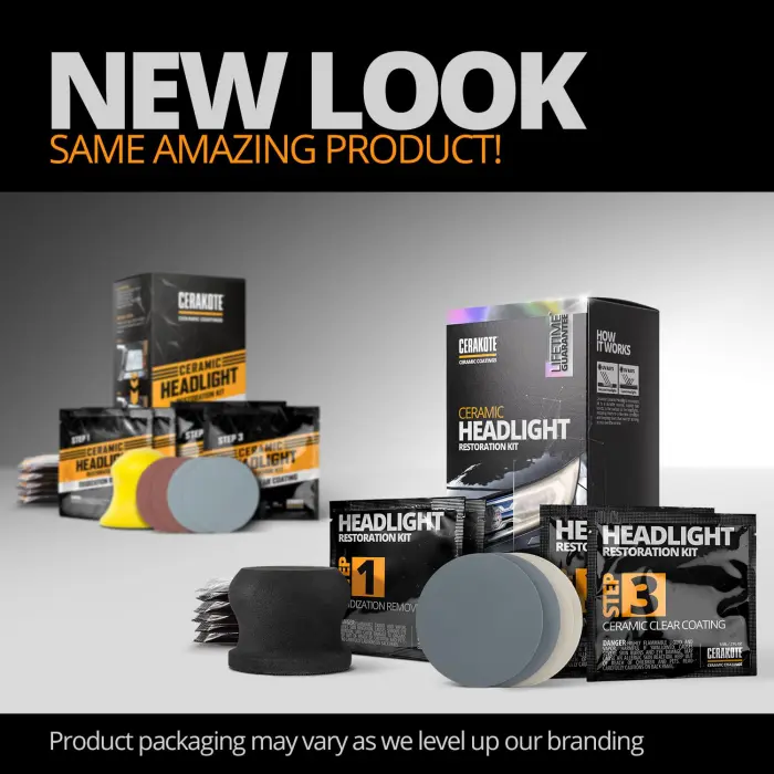 CERAKOTE® Ceramic Headlight Restoration Kit – Guaranteed To Last As Long As You Own Your Vehicle – Brings Headlights Back to Like New Condition - No Power Tools Required - 10 Wipe Kit - Image 2