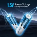 Dracutum Rechargeable AA Batteries Lithium 8 Pack with Charger - 3600mWh 1.5V Li-ion Rechargeable AA Battery, Long Lasting Doubel A Batteries - Image 6