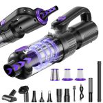 SWMRDN Car Vacuum Portable Cordless, 20000Pa Mini Vacuum Cleaner & Air Duster, 130W Brushless Motor Handheld Vacuum Cordless with LED Light, 7800mAh Battery, Multi-Nozzles for Car, Office, Home, Pet