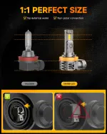 FAHREN H11 9005 Light bulbs combo, 120000 12X Super Bright H9 H8 HB3 off-Road Use or Fog light Bulbs, 6500k White Non-Polarity Plug and Play, Pack of 4 - Image 7