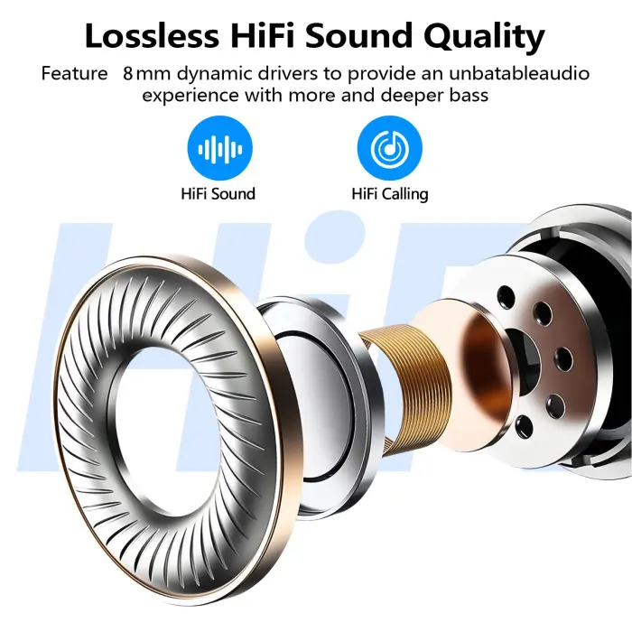 kurdene Wireless Earbuds Bluetooth 5.3 in Ear Buds Light Weight Headphones,Deep Bass Sound,Built in Mics Headset,Clear Calls Earphones for Sports Workout - Image 8