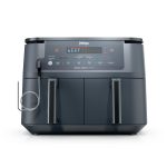 Ninja Air Fryer, Thermometer, Roast, Bake, Air Fry, Crisps, Broil, Reheats, Keep Warm, 10-in-1, Fries, Frozen Food, Veggies, and Meat, Quick Meals, Healthy Meals, Less Oil, 10 QT, GREY, DZ550​GY