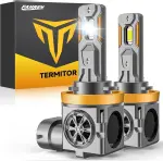 Termitor Upgraded H11/H9 Bulbs, 70,000LM 12X Brightner, 1:1 Halogen Size, 6500K Cool White, Canbus Ready, Plug and Play H11 Driving Lights, Plug and Play, 85000+ Hours Long Service Life, Pack of 2