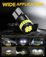 AUXITO 194 LED Light Bulb 6000K White 168 2825 W5W T10 Wedge 24-SMD 3014 Chipsets LED Replacement Light Kit Error Free for Car Interior Dome Map Door License Marker Lights, Pack of 10 - Image 5