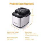 Briskind 19-in-1 Compact Bread Maker Machine, 1.5 lb / 1 lb Loaf Small Breadmaker with Carrying Handle, Including Gluten Free, Dough, Jam, Yogurt Menus, Bake Evenly, Automatic Keep Warm, 3 Crust Color - Image 2