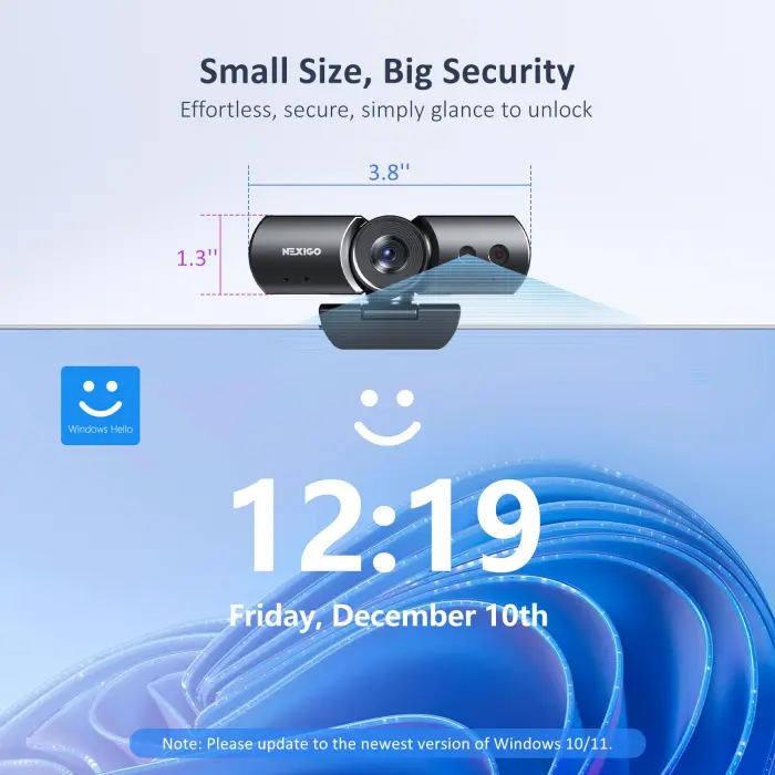 NexiGo HelloCam Pro: 1080P 60FPS Webcam with Windows Hello & Autofocus - Image 6