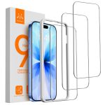 Mkeke 3 Pack Screen Protector for iPhone 17 6.3", [9H+ Tempered Glass] [Military-Grade Drop Protection][Easy Installation Frame] HD Clear, Anti-Scratch, Bubble Free