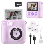 ESOXOFFORE Instant Print Camera for Kids, Christmas Birthday Gifts for Girls Boys Age 3-12,Kids Digital Cameras for Toddler, Portable Toy for 3 4 5 6 7 8 9 10 Year Old Girl with 32GB SD Card-Purple
