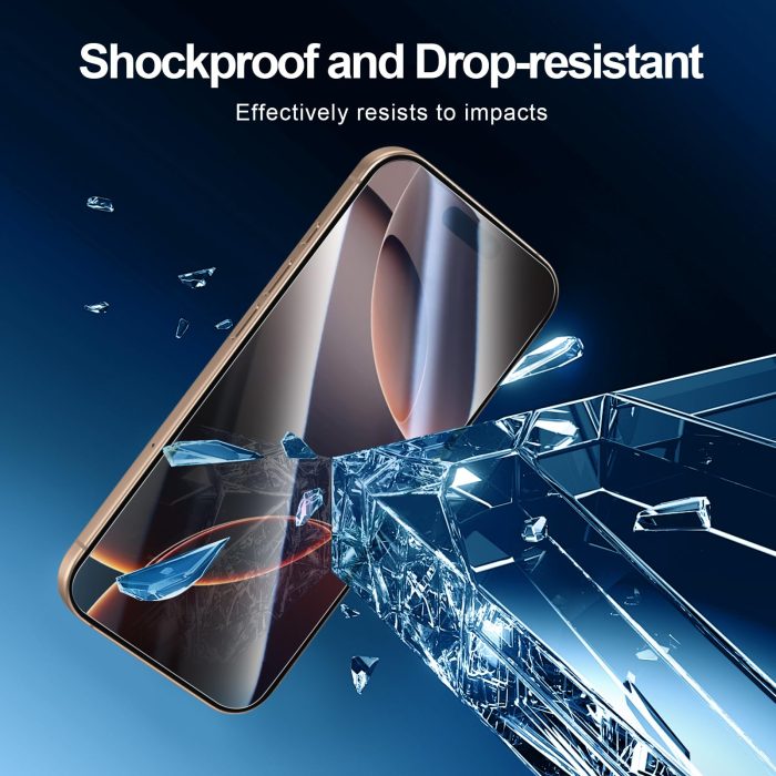 NEW'C 3 Pack Designed for iPhone 17/17 Pro,iPhone 16 Pro Screen Protector (6.3 inches), Enhanced Tempered Glass Protection with easy installation tool included, Case Friendly - Image 3