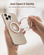 andobil [2025 Unrivaled Stability] Magnetic Phone Grip Holder for MagSafe Ring Stand Holder Kickstand Compatible with MagSafe Accessories for iPhone 17 Air 16 Pro Max Plus 15/14/13/12&Android,Rosegold - Image 3