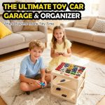 Display Case for Hot Wheels Garage & Matchbox Cars, 1/64 Scale Diecast Toy Car Garage, Storage Case for Hot Wheels, Parking Garage Diorama Toy Car Parking Car Ramp - Image 5