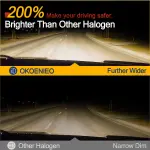 OKOENIEO H11 Headlight Bulbs, 12V 55W, 4000 Lumens, 3800K, Halogen Light Bulbs, No Glare, Headlight Bulbs High and Low Beam, Fog Light Bulb,Head Light Bulb for Car, Pack of 2 - Image 7