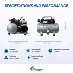 California Air Tools CAT-1510 1.0 HP Quiet, Oil-Free Air Compressor, 1.5 Gallon Tank Capacity, 75 dB Noise Level, Lightweight, Electric, Portable, for Home and Garage - Image 3