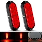 Nilight 6 Inch Oval Red LED Trailer Tail Light Surface Mount 2PCS 10 LEDs Waterproof Stop Brake Turn Trailers Lights for Truck RV Boat Bus Lorry Camper Van Caravan