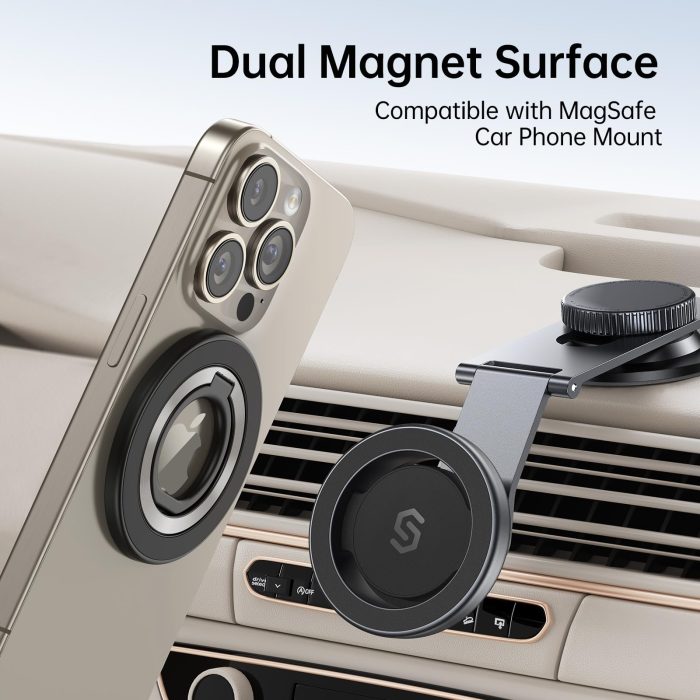 SYNCWIRE Magnetic Phone Ring Holder for MagSafe, 360° Rotation Cell Phone Grip Stand Finger Ring Kickstand Two-Sided Magnet Compatible with iPhone 17 Pro Max 16 15 14 13 12 MagSafe Accessories - Image 8
