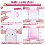Skyconser with Safety Lock for Apple AirPods 4 Case 2024,Clear Cases with Phone Stand & Cleaning Kit,Soft TPU Cover for AirPods 4th Generation Case,Cute Bling Keychain for Women Girls-Clear Pink - Image 2