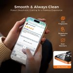 NeverBreak 9H+ Hardness for iPhone 17 Pro Max Screen Protector 12FT Military Grade Protection (Scratch, Shatter, Drop Resistance) Tempered Glass Full Edge Coverage 6.9", 2 Pack with De-Bubble Card - Image 3