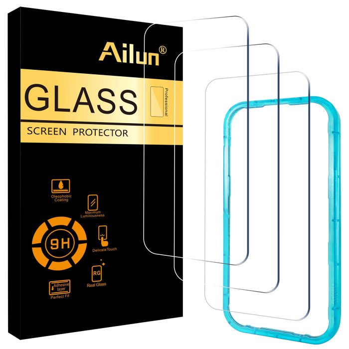 Ailun 3 Pack Screen Protector for iPhone 17 Pro [6.3 inch] with Installation Frame, Tempered Glass,Sensor Protection, Dynamic Island Compatible, Case Friendly [Not for iPhone 17/17 Pro Max/iPhone Air] - Image 1