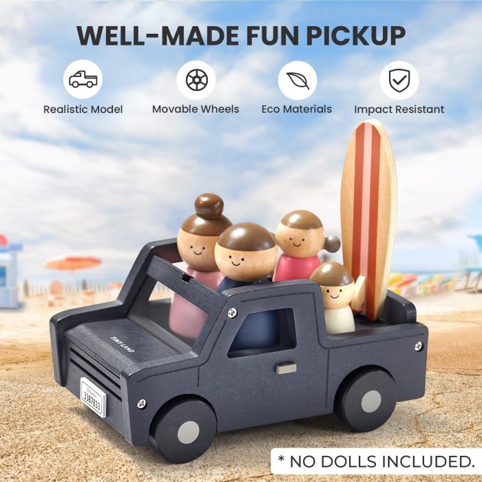 Tiny Land Wooden Dollhouse Garage Set – Realistic Design with Garage, Workbench,Lawn Mower & SUV Car, Expansion Dollhouse Furniture & Accessories for Doll house, Educational Pretend Play Gift for Kids - Image 8