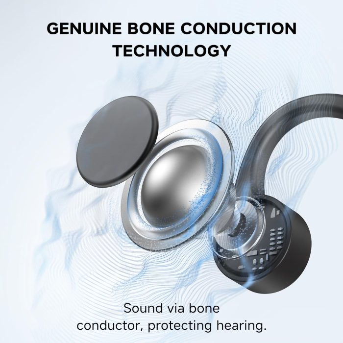 Yorlu Bone Conduction Headphones, Bluetooth 5.4 Open Ear Headphones, 10H Playtimes Wireless Headphones with Mic, Sport Earphones, IPX6 Sweatproof Headset for Workout, Hiking, Black - Image 7