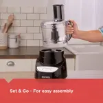 BLACK+DECKER 8-Cup Food Processor, Easy Assembly, Stainless Steel S-Blade, Shred, Slice, Chop, Puree, 450W Motor - Image 6