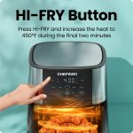 Chefman Air Fryer 8 Qt | TurboFry® 4-in-1 with 450°F Hi-Fry Option for Crispier Results | Air Fry, Bake, Dehydrate, Frozen | XL Nonstick Dishwasher-Safe Basket | Stainless Steel - Image 4