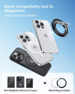SYNCWIRE for MagSafe Phone Grip, 360° Rotation Magnetic Cell Phone Grip Magnetic Ring Holder Kickstand Mag Safe Ring Stand Compatible with iPhone 17 16 15 14 13 12 Pro Max MagSafe Accessories Android - Image 3