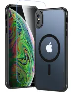 Cum2giff for iPhone Xs Max Case, Compatible with MagSafe, Magnetic Case for iPhone Xs Max 6.5, Military-Grade Dropproof & Shockproof, Skin-Friendly and Smooth Cover for iPhone Xs Max, Black