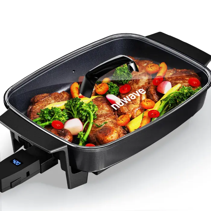 Nuwave Medley XL Digital Electric Skillet, Family Size Griddle w/Glass Lid, 2025 New & Improved Precision Heating, 100°-425°F, PFAS Free G11 Nonstick Ceramic Coating, Portable Hot Plate, 7qt Capacity - Image 1