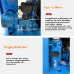10HP Air Compressor 230V 60Hz 1-Phase Variable Speed Frequency Rotary Screw Air Compressor 39cfm Max Pressure 120 psi Commercial Air Compressed System - Image 6
