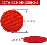 SINGARO Car Cup Coaster, 4PCS Universal Non-Slip Cup Holders Embedded in Ornaments Coaster, Car Interior Accessories, Red - Image 6