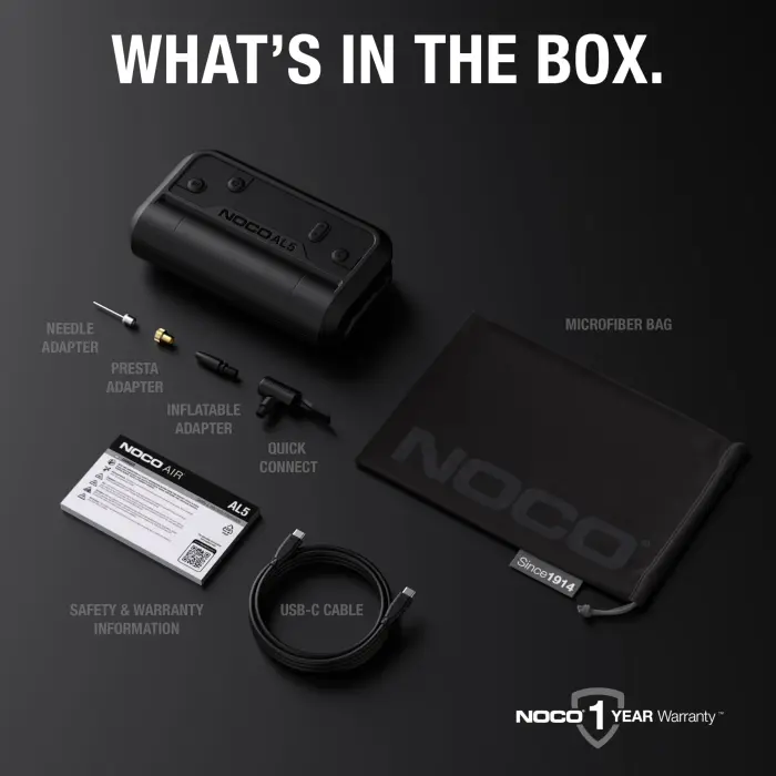 NOCO Air AL5: UltraFast 5A Cordless Tire Inflator – Portable Battery-Powered Air Compressor Pump – 17 SLPM Airflow Inflates 0–40 PSI in 7 Minutes – Digital Gauge + Auto-Shutoff - Image 2