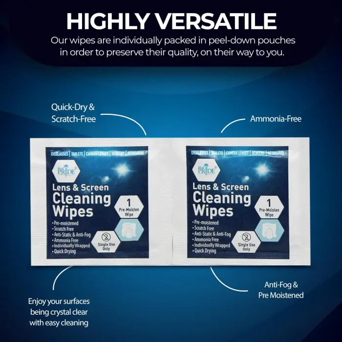 MED PRIDE Anti-Fog Lens and Screen Cleaning Wipes for Eyeglasses, Touch Screens, Premoistened, Anti-Static, Quick-Dry (200 200 Count (Pack of 1)) - Image 4
