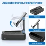 Cell Phone Stand with Wireless Bluetooth Speaker and Anti-Slip Base HD Surround Sound Perfect for Home and Outdoors with Bluetooth Speaker for Desk Compatible with iPhone/ipad/Samsung Galaxy - Image 4