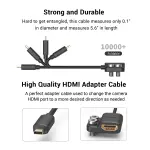 SMALLRIG Ultra Slim 4K Adapter Cable (D to A), Micro-Sized Ports Male to Full-Sized Ports Female, 4K@60HZ, for Sony A7R IV A7RIII A7III A7II A7RII / for Fujifilm X-T2 X-T3-3021 - Image 3