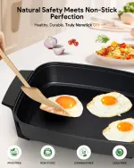 Nuwave Medley XL Digital Electric Skillet, Family Size Griddle w/Glass Lid, 2025 New & Improved Precision Heating, 100°-425°F, PFAS Free G11 Nonstick Ceramic Coating, Portable Hot Plate, 7qt Capacity - Image 7