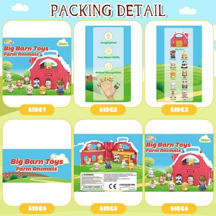 SpringFlower Toddler Toys for 1 2 3 Years Old Boys and Girls, Big Barn Toy with Farm Animal,Educational Montessori Toys, Farm Pretend Playset Toy, Christmas Birthday Gift for Toddler Baby Boys Girls - Image 2