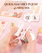 Rolife Super Creator Series, DIY Mini Lovely Pink Bedroom Dollhouse House Kit, Bulid Scenary for Action Collectible Figures, Creative Gifts for Women Kids Adults - Image 7