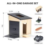 Tiny Land Wooden Dollhouse Garage Set – Realistic Design with Garage, Workbench,Lawn Mower & SUV Car, Expansion Dollhouse Furniture & Accessories for Doll house, Educational Pretend Play Gift for Kids - Image 4