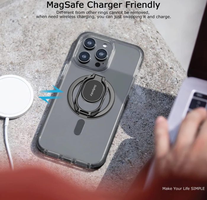 Doflyesky Magnetic Phone Ring Holder with Magsafe, Double Adjustable Gym Finger Ring Grip, Removable Phone Grip, for iPhone, iPad and Smartphones, Compatible with Magnetic Car Mount (Colorful) - Image 2